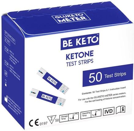 Testy paskowe KETONY do GluKeto Meter BeKeto - Szybkie i dokładne pomiary ketonów - 50 sztuk