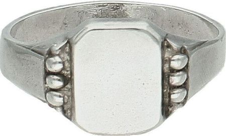 Srebrny sygnet męski 925 sygnet o kwadratowym kształcie z grawerowaniem rozmiar 30
