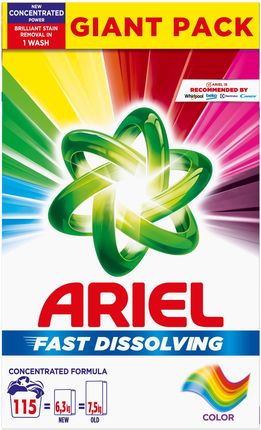 Ariel Fast Dissolving Color proszek do prania kolorowych tkanin 115 prań 6,325 kg