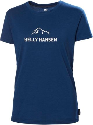 Damska Koszulka z krótkim rękawem Helly Hansen W Skog Recycled Graphic Tee 63083_584 – Granatowy
