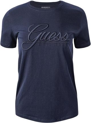 Damska Koszulka z krótkim rękawem Guess SS RN Guess Script Tee W3Gi36I3Z14-G7P1 – Granatowy