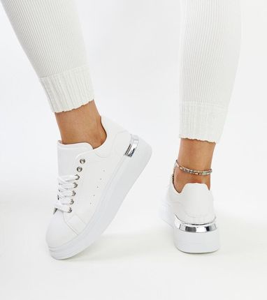 Sportowe buty białe damskie sneakersy na platformie 28209 rozmiar 40