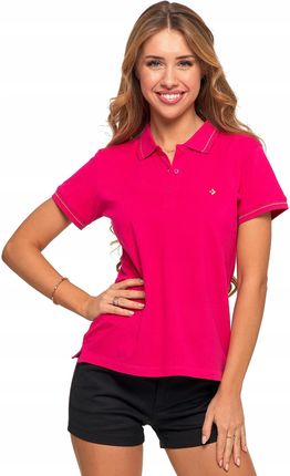 Damska Koszulka Polo Bawełniana T-Shirt Polówka Z Kołnierzykiem Moraj L