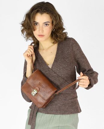 Torba skórzana kwadratowa premium Florence bag - MARCO MAZZINI brązowa