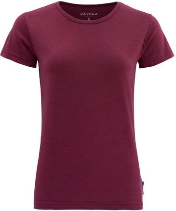 Damska koszulka Devold Jakta Merino 200 T-Shirt Rozmiar: S / Kolor: czerwony