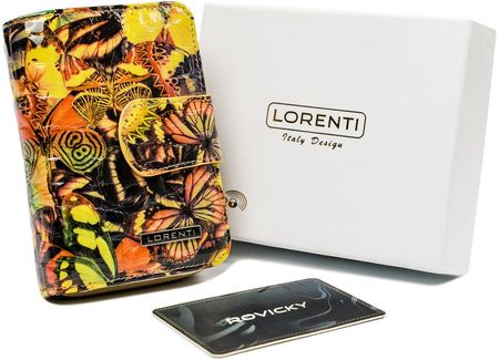 Skórzany portfel damski w motylki - Lorenti