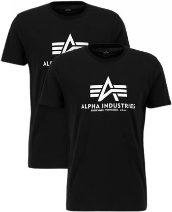 Koszulki Alpha Industries Basic 2 Pack 106524 03 - Czarne RATY 0% | PayPo | GRATIS WYSYŁKA | ZWROT DO 100 DNI