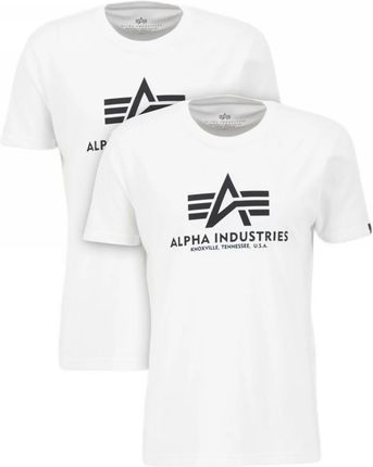 Koszulki Alpha Industries Basic 2 Pack 106524 09 - Białe RATY 0% | PayPo | GRATIS WYSYŁKA | ZWROT DO 100 DNI