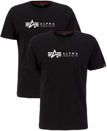 Koszulki Alpha Industries Alpha Label T 2 Pack 118534 03 - Czarne RATY 0% | PayPo | GRATIS WYSYŁKA | ZWROT DO 100 DNI