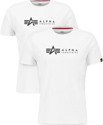 Koszulki Alpha Industries Alpha Label T 2 Pack 118534 09 - Białe RATY 0% | PayPo | GRATIS WYSYŁKA | ZWROT DO 100 DNI
