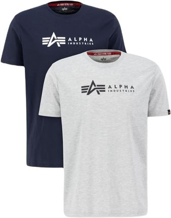 Koszulki Alpha Industries Alpha Label T 2 Pack 118534 641 - Grey.Heat / Rep.Blue RATY 0% | PayPo | GRATIS WYSYŁKA | ZWROT DO 100 DNI