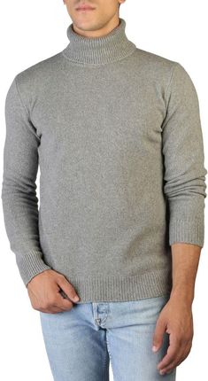 Swetry marki 100% Cashmere model UA-FF12 kolor Szary. Odzież męska. Sezon: Jesień/Zima