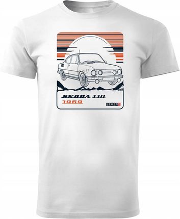 Koszulka z samochodem Skoda 110 R legend Prl ze Skodą 110R