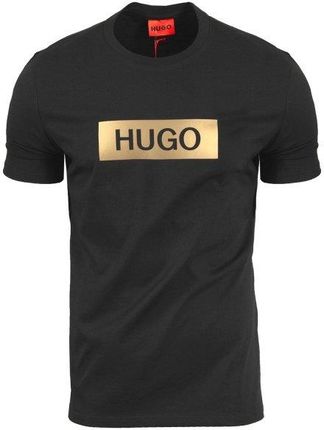 Hugo czarny t-shirt koszulka meska logo napis Hugo Boss r.M