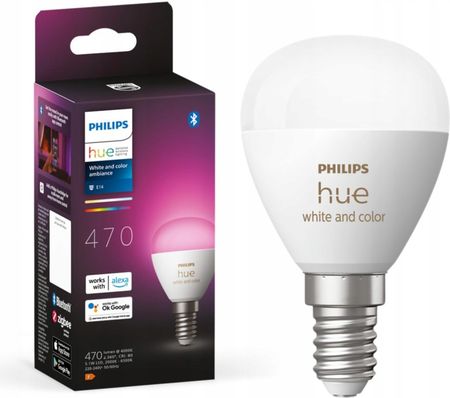 PHILIPS HUE White and Color ambiance Inteligentna żarówka E14 kulka (929003573601)