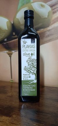 Grecka Oliwa z oliwek z pierwszego tłoczenia Extra Virgin Plakias 750ml butelka