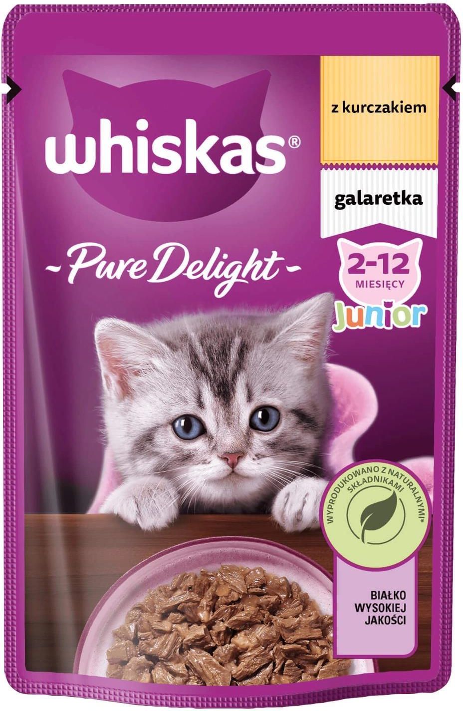 Karma Whiskas Junior Pure Delight Z Kurczakiem W Galaretce Mokra Karma ...