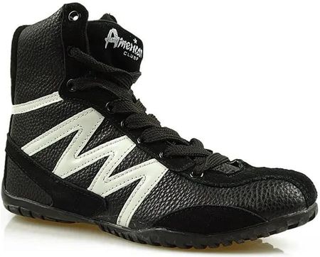 Sneakersy czarne za kostkę, American Club, FO-1401 BW