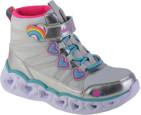 Skechers Sweetheart Lights - Sweet Styling 302668L-Smlt, Dla Dziewczynki, Buty Zimowe, Srebrny