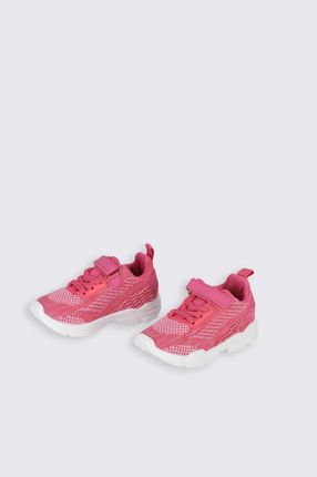 Sneakersy na rzepy różowe buty sportowe z białą podeszwą