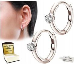 Silver World Kolczyki Srebrne 925 Wiszące Kółka Koła Kreolki Cyrkonie Swarovski+ Grawer