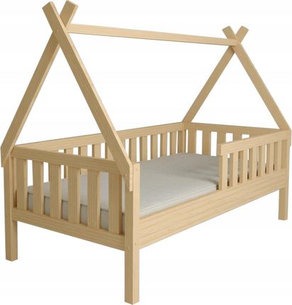 Łóżko Dziecięce Domek Sosna 80X180 Stelaż Drewniany