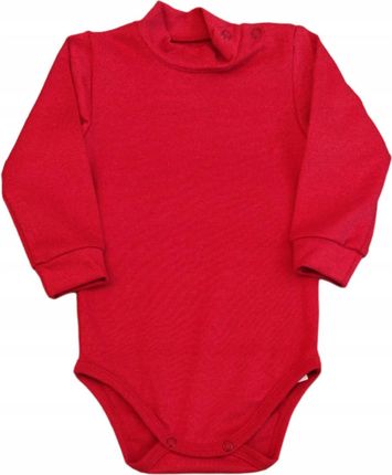 Body niemowlęce długi rękaw r. 80 bawełniane body-golf czerwony
