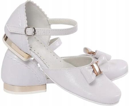 Polskie buty komunijne dla dziewczynki białe obuwie do komunii OM672-39