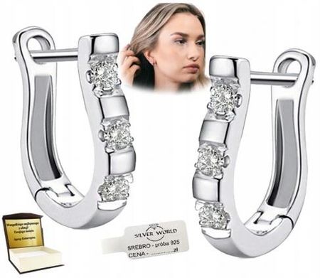 Silver World Kolczyki Srebrne 925 Z Cyrkoniami Swarovski. Wiszące Kolczyki Srebro 925