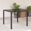 vidaXL Stół Ogrodowy Szklany Blat Czarny 90X90X75cm Rattan Pe 365525