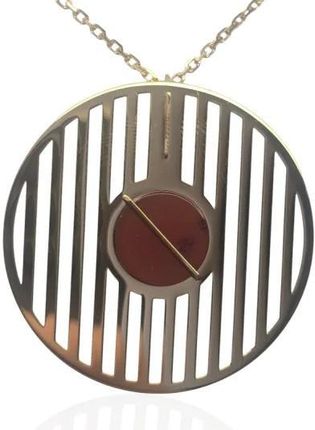 Ankabizuteria.Pl Naszyjnik Srebrny Pozłacany Zebra Z Wiśniowym Bursztynem