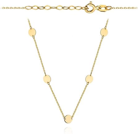 Biżuteria Gabor Złoty Naszyjnik Celebrytka Z Kółeczkami 45Cm 585