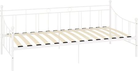 Elior Białe metalowe łóżko jednoosobowe 90x200 cm Lofi