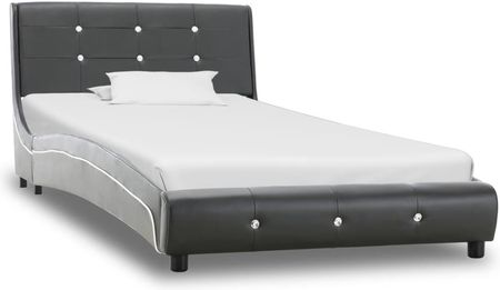 vidaXL Rama łóżka szara sztuczna skóra 90 x 200 cm (280322)