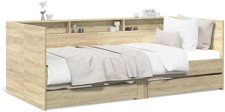 vidaXL Rama łóżka dziennego z szufladami dąb sonoma 100x200 cm (3280841)