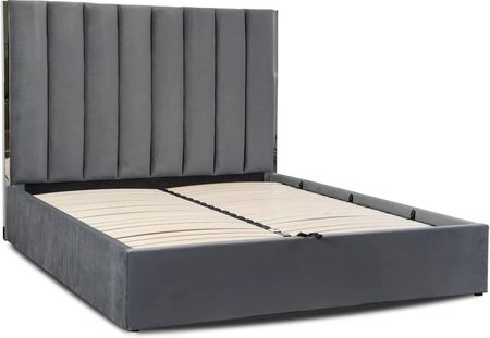 Elior Szare podwójne łóżko z zagłówkiem i pojemnikiem 160x200 Alzo (E39962MEEMILIO160PVLOZMEEMILIO160PVLOZ)