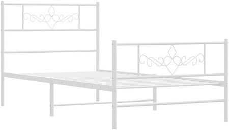 Elior Białe metalowe łóżko rustykalne 90x200 cm Gisel