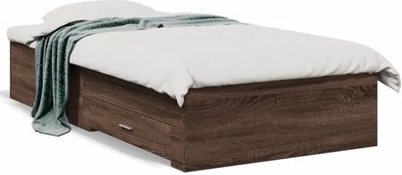 vidaXL Rama łóżka z szufladami brązowy dąb 90x200 cm (3280432)
