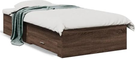 vidaXL Rama łóżka z szufladami brązowy dąb 90x190 cm (3280439)