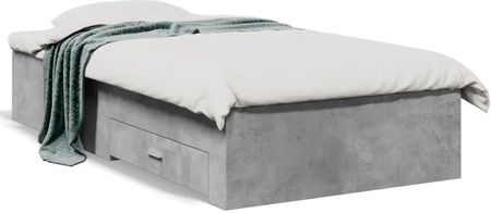 vidaXL Rama łóżka z szufladami szarość betonu 100x200 cm (3280422)