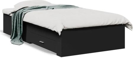 vidaXL Rama łóżka z szufladami czarna 90x190 cm (3280434)