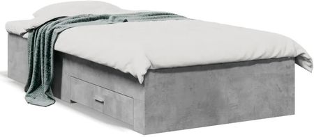 vidaXL Rama łóżka z szufladami szarość betonu 90x190 cm (3280436)