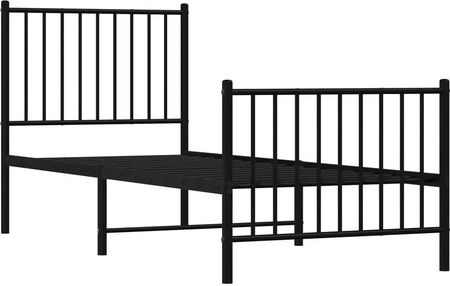 Elior Czarne pojedyncze łóżko metalowe 90x200 cm Romaxo