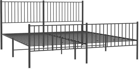 Elior Czarne metalowe łóżko rustykalne 180x200cm Romaxo