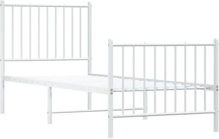 Elior Białe metalowe łóżko pojedyncze 90x200 cm Romaxo