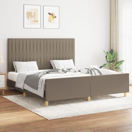 vidaXL Rama łóżka z zagłówkiem kolor taupe 160x200 cm obita tkaniną (3125231)
