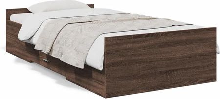 vidaXL Rama łóżka z szufladami brązowy dąb 90x200 cm (3280341)