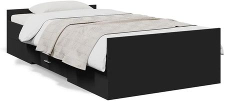 vidaXL Rama łóżka z szufladami czarna 90x200 cm (3280336)