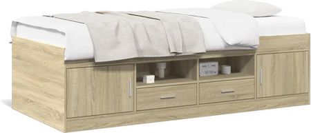 vidaXL Rama łóżka dziennego z szufladami dąb sonoma 90x200 cm (3280246)