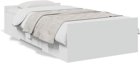 vidaXL Rama łóżka z szufladami biała 90x200 cm (3280335)